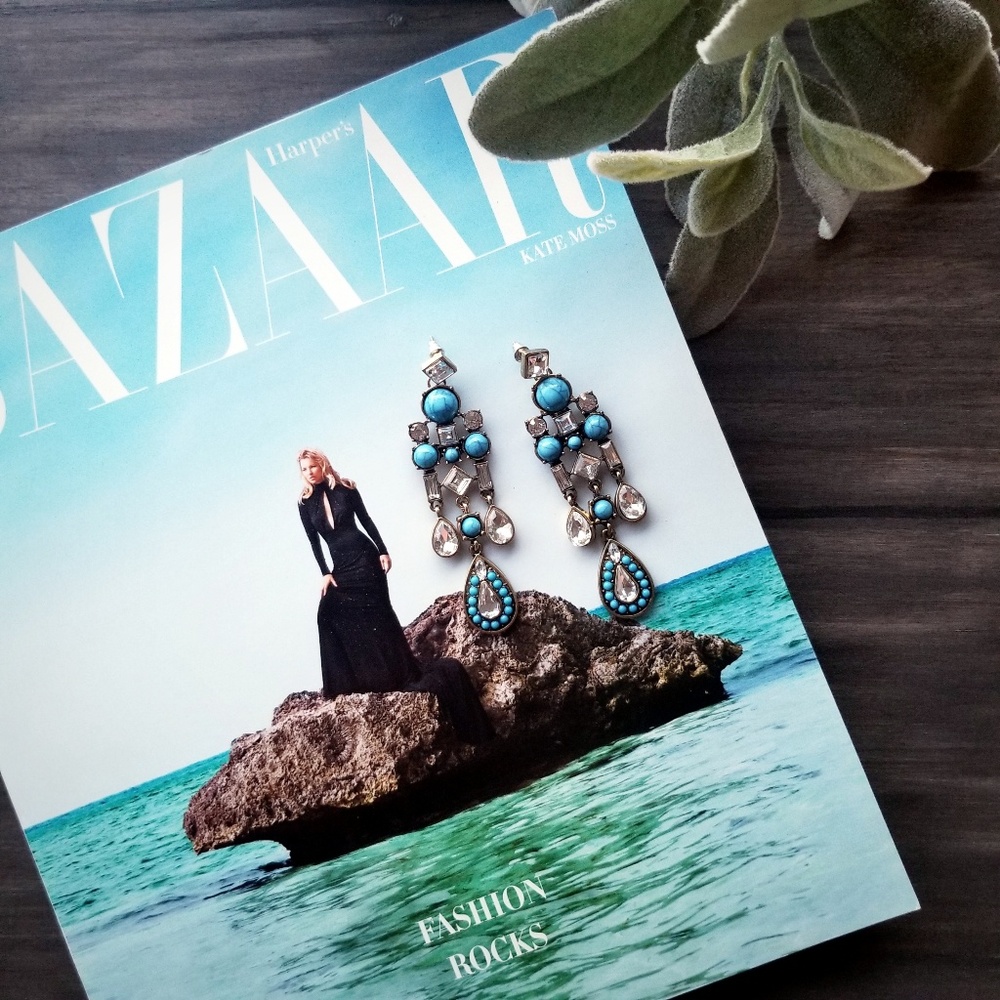 earrings | turquoise & diamond